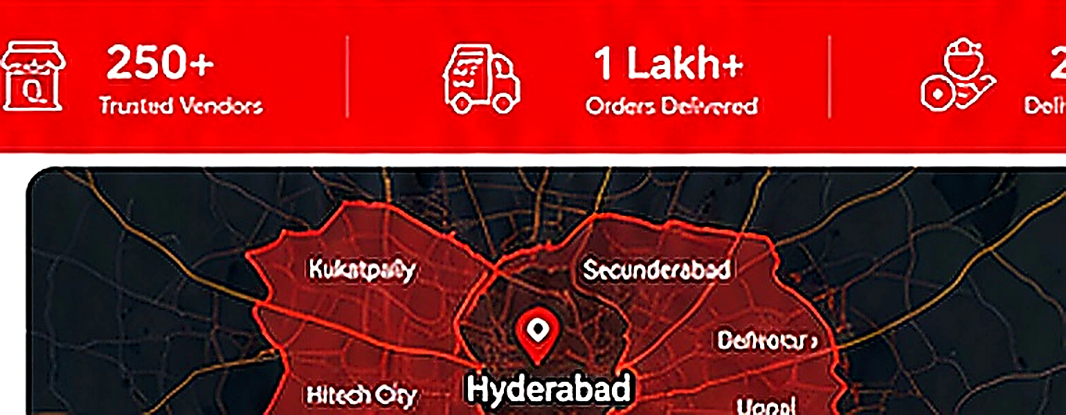 Hyderabad Meatato service network illustration